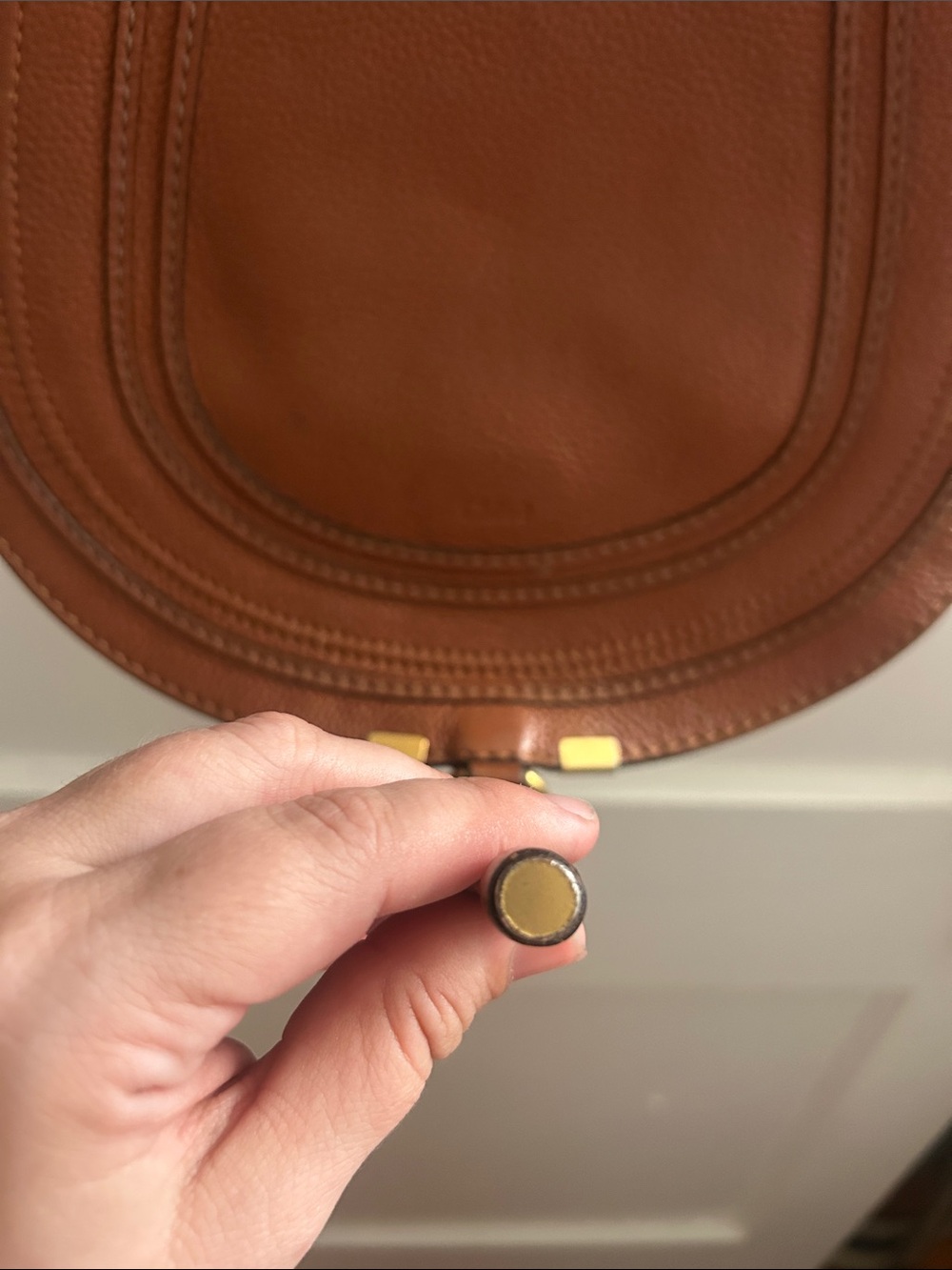 Chloé Tan Leather Marcie Saddle Crossbody Bag - Picture 3 of 14